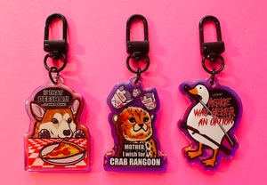 Rainbow Holographic Keychain bundle deal! - Rangoon, pizza and goose! Save $2 with this deal!