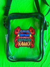 Load image into Gallery viewer, Heavy Metal Stomach Issues! Clear Bag with black strap and trim! For concerts, stadium approved, crossbody, unisex messenger, purse