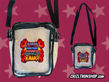 Load image into Gallery viewer, Heavy Metal Stomach Issues! Clear Bag with black strap and trim! For concerts, stadium approved, crossbody, unisex messenger, purse