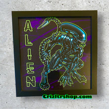 Load image into Gallery viewer, Alien Space Monster Halloween Meme - 8x8 inches Framed Album Cover Styled Art print!