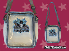 Load image into Gallery viewer, Wake Me Up Before You Wendigo-Go! By Indigenous Artist! Cryptid Spooky Clear Bag with grey strap and trim! For concerts, stadium approved, crossbody, unisex messenger, purse
