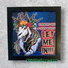 Load image into Gallery viewer, Mari Lwyd Christmas Horse Cryptid Monster Meme - 8x8 inches Framed Album Cover Styled Art print!
