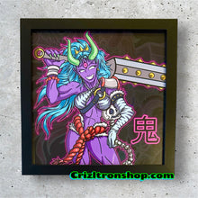 Load image into Gallery viewer, Oni Girl Monster Japanese Mythology Meme - 8x8 inches Framed Album Cover Styled Art print!