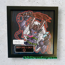 Load image into Gallery viewer, I Hope This Email Finds You Before I Do! Krampus Funny demon devil cryptid sexy Halloween Christmas Meme - 8x8 inches Framed Album Cover Styled Art print!