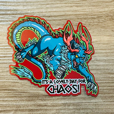 Great Lynx Underwater Panther by Indigenous artist! It’s a lovely day for CHAOS! - Waterproof Vinyl Big 4 inches!