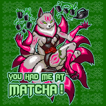 Load image into Gallery viewer, You had me at Matcha! Kitsune fox furry art green tea latte white elephant gift monster lover Cryptid Funny meme - 5x5 inches Framed Album Cover Styled Art print!