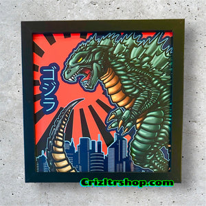 Attack On Tokyo Monster Meme - 8x8 inches Framed Album Cover Styled Art print!