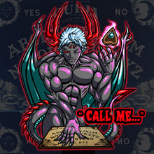 Load image into Gallery viewer, Ouija board demon Zozo ‘Call me!’ Creepmas white elephant gift monster lover Cryptid Funny meme - 5x5 inches Framed Album Cover Styled Art print!