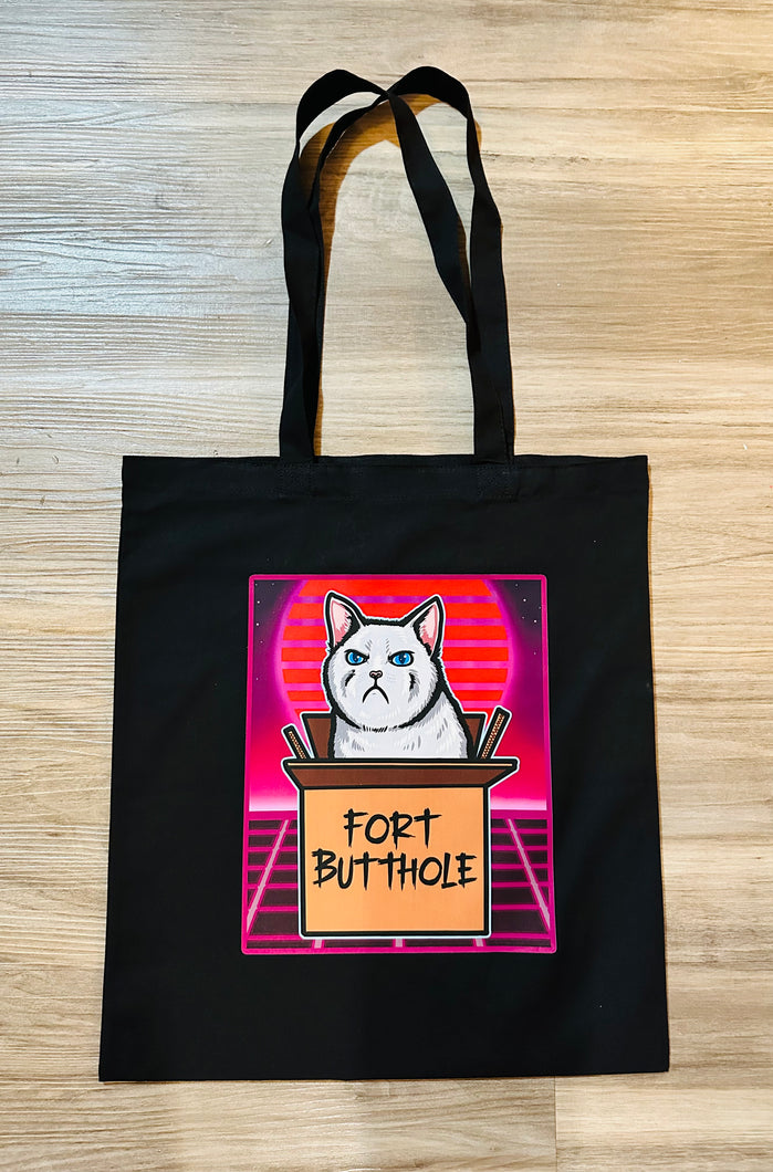Fort Bag Angry White Cat Tote bag!