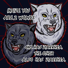 Load image into Gallery viewer, Inside you are two wolves! Werewolf Shapeshifter Funny Indigenous meme - 5x5 inches Framed Album Cover Styled Art print!