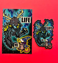 Load image into Gallery viewer, Postcard and Vinyl Sticker set! - Life Versus Me! Windigo versus Possum Wizard!