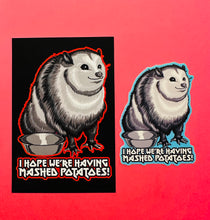 Load image into Gallery viewer, Postcard and Vinyl Sticker set! - Mashed Potatoes Possum!