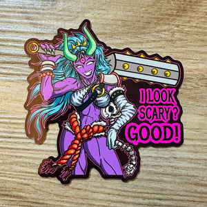 I look scary? GOOD! Devil Demon Oni Monster girl - Waterproof Vinyl Big 4 inches!