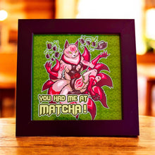 Load image into Gallery viewer, You had me at Matcha! Kitsune fox furry art green tea latte white elephant gift monster lover Cryptid Funny meme - 5x5 inches Framed Album Cover Styled Art print!