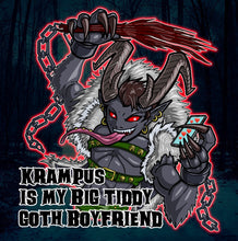 Load image into Gallery viewer, Krampus is my goth boyfriend! Creepmas white elephant gift monster lover Cryptid Funny meme - 5x5 inches Framed Album Cover Styled Art print!