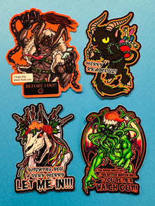 Holiday Monster Bundle Sticker Deal! 4 Big Waterproof Vinyl Stickers!