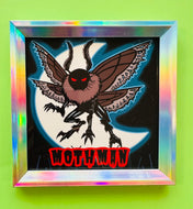 Mothman (Misfits-inspired Style) - Holographic Silver Frame with 5x5 Art Print!