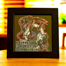 Load image into Gallery viewer, Krampus is my goth boyfriend! Creepmas white elephant gift monster lover Cryptid Funny meme - 5x5 inches Framed Album Cover Styled Art print!