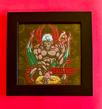 Load image into Gallery viewer, Ouija board demon Zozo ‘Call me!’ Creepmas white elephant gift monster lover Cryptid Funny meme - 5x5 inches Framed Album Cover Styled Art print!