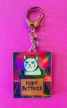 Load image into Gallery viewer, Fort butthole Angry Cat Keychain!