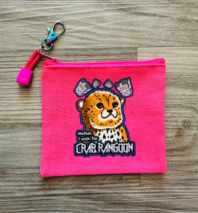 Mother, I wish for crab Rangoon! Baby cheetah cub zipper pouch!