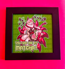 Load image into Gallery viewer, You had me at Matcha! Kitsune fox furry art green tea latte white elephant gift monster lover Cryptid Funny meme - 5x5 inches Framed Album Cover Styled Art print!