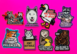 8 Animal Meme stickers for $22! FREE SHIPPING! (Bundle 1!) Waterproof Vinyl