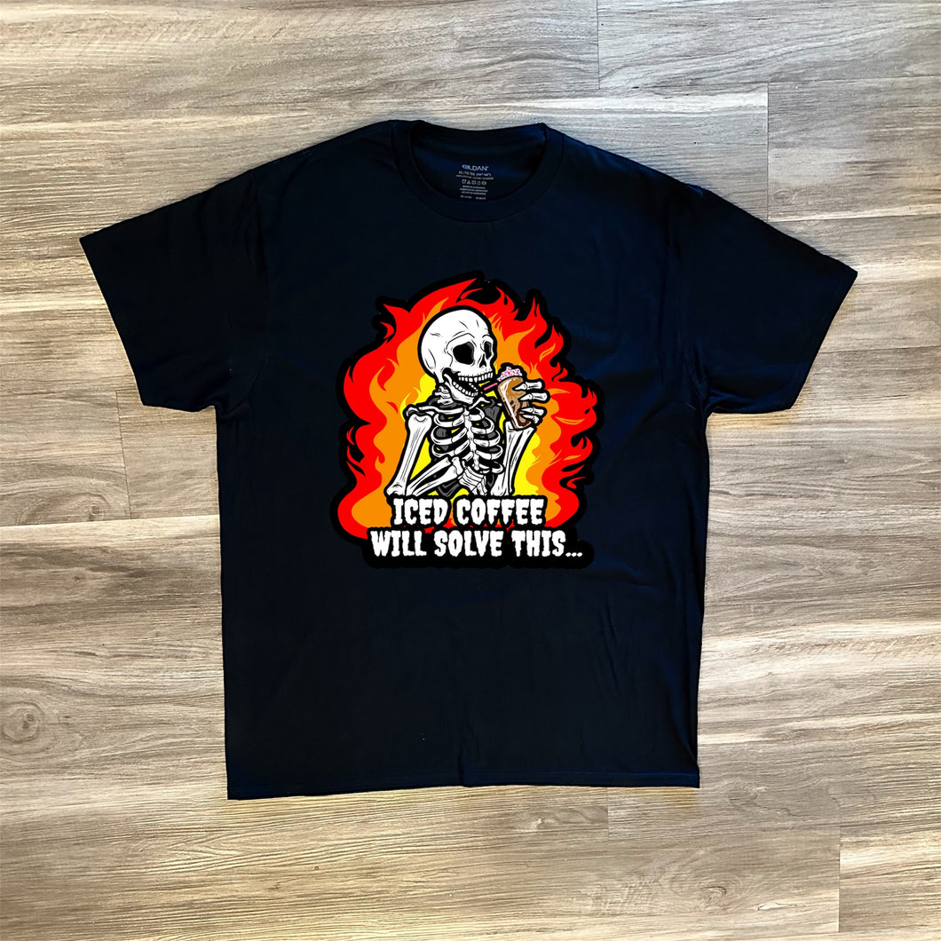 Iced Coffee Will Solve This Skeleton shirt!