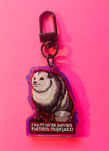 Load image into Gallery viewer, “I hope we’re having mashed potatoes!” Possum Rainbow Holographic Keychain!
