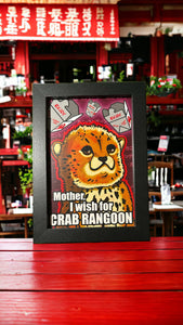  Mother, I wish for Crab Rangoon! Baby Cheetah cub leopard meme - Framed 4 x 6 inch art print!