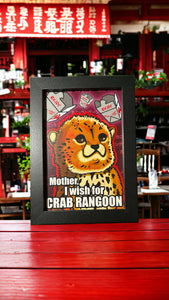 Mother, I wish for Crab Rangoon! Baby Cheetah cub leopard meme - Framed 4 x 6 inch art print!
