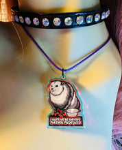 Load image into Gallery viewer, I hope we’re having mashed potatoes! Possum, opossum Chonk, meme, funny, Choker Necklace! Holographic!