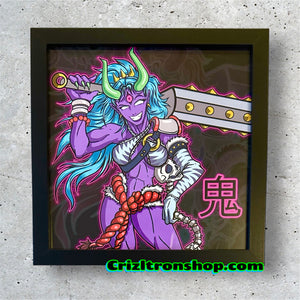 Oni Girl Monster Japanese Mythology Meme - 8x8 inches Framed Album Cover Styled Art print!