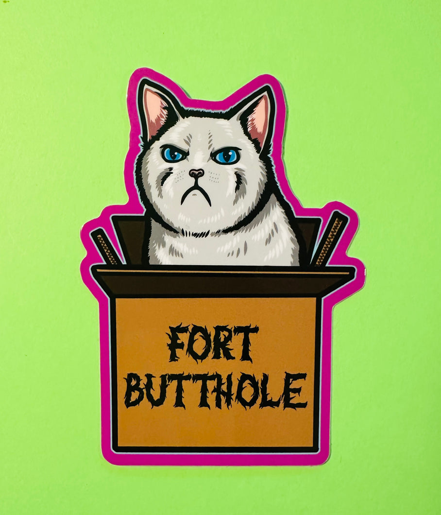 Angry Cat Meme Sticker! - Waterproof Vinyl Big 4 inches!