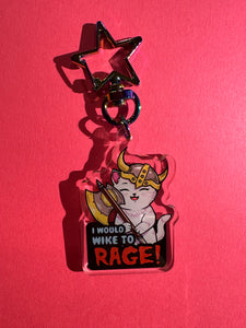 I would wike to rage! Barbarian kitten Keychain!