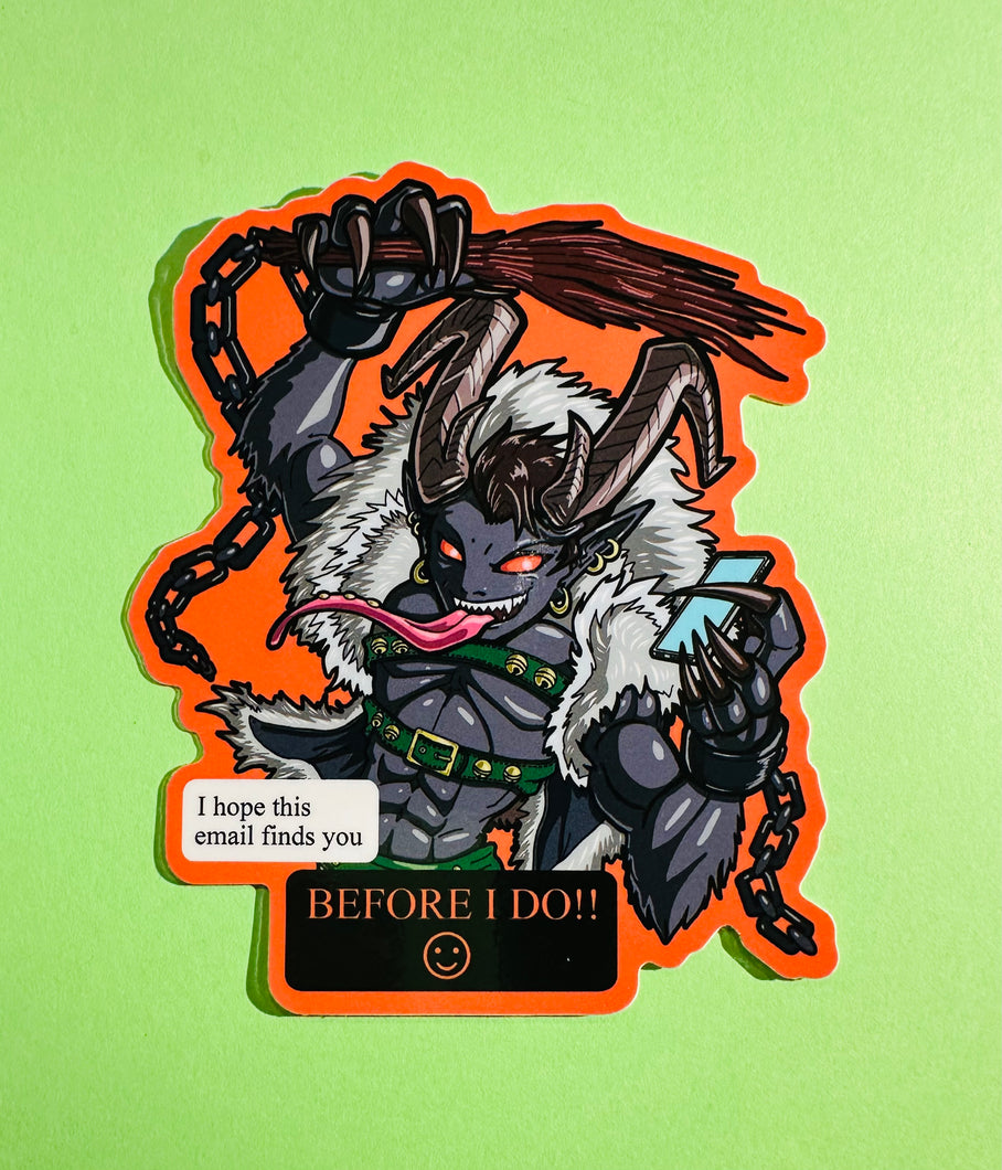 Spicy Krampus Sticker! - Waterproof Vinyl Big 4 inches!