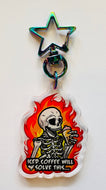 Iced Coffee will solve this! Skeleton Keychain!