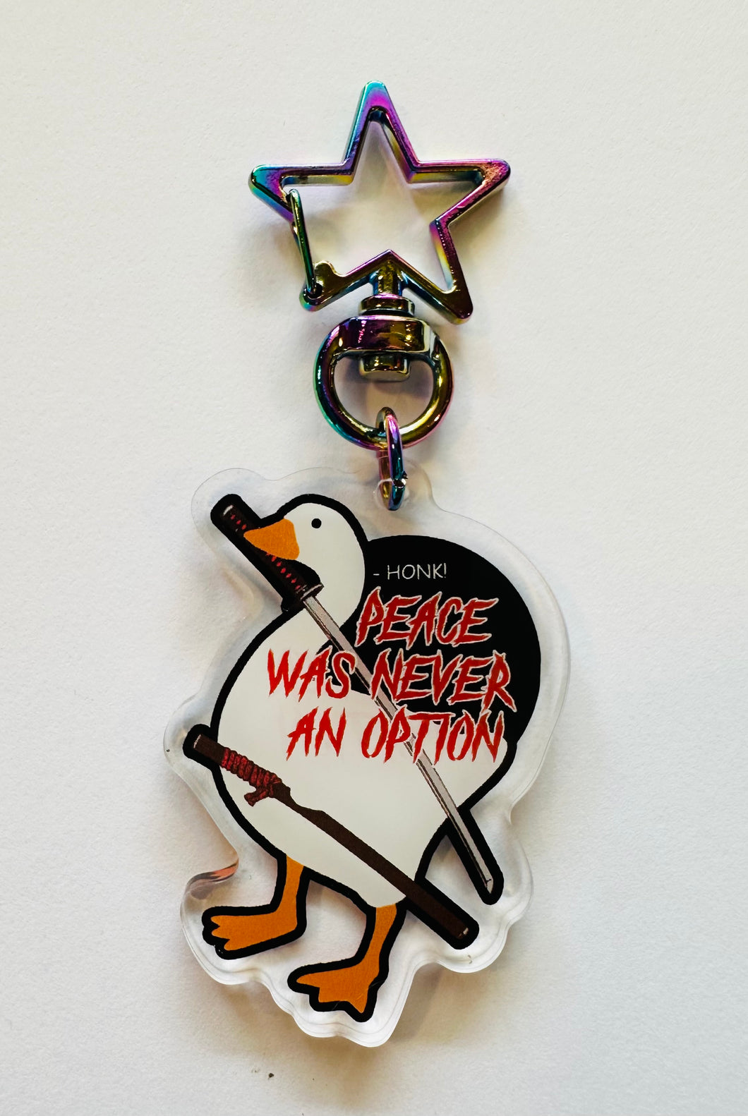 Peace was never an option. Goose Duck Keychain!