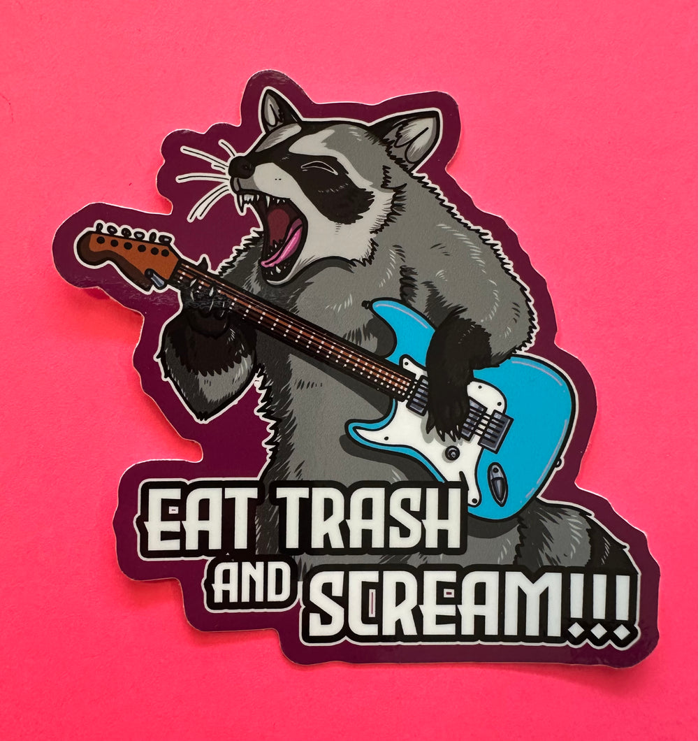 Thrash Raccoon Meme Sticker! - Waterproof Vinyl Big 4 inches!