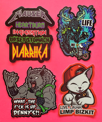 Metal Meme Sticker bundle deal! - Waterproof Vinyl Big 4 inches!