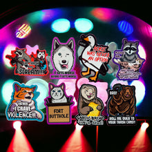 Load image into Gallery viewer, Animal Memes Funny Sticker bundle! Includes Kitty Cat, Husky, Goose, Raccoon, bear