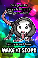 I am not one of them, Make it stop! Screaming Possum Opossum Meme Funny- Art Print Poster