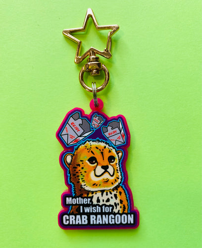Pink version - Crab Rangoon Keychain